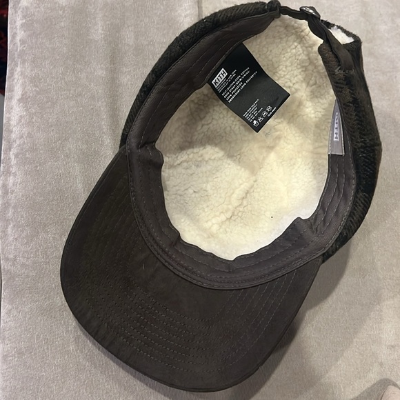 Kith women’s Sherpa Lined Hat Green Black Flannel Plaid.Sueded Brim & Adjustable - Picture 2 of 5